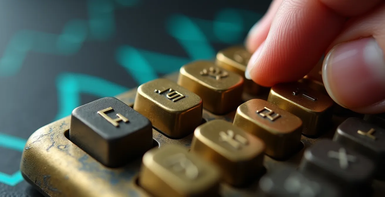 Analyse budgétaire avec calculatrice et graphiques abstraits