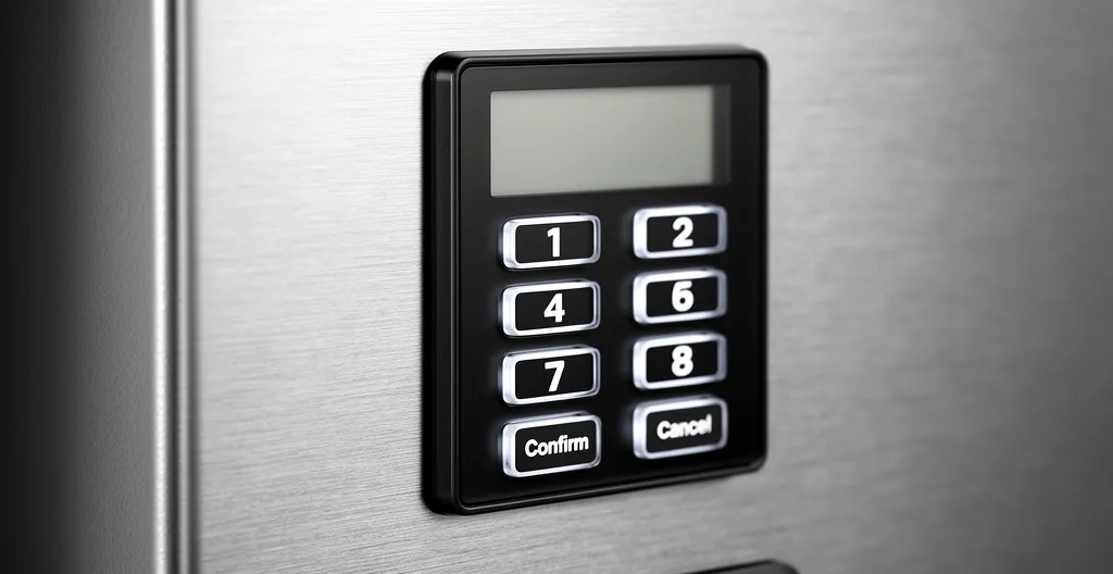 Gros plan sur clavier numérique d'un coffre-fort moderne