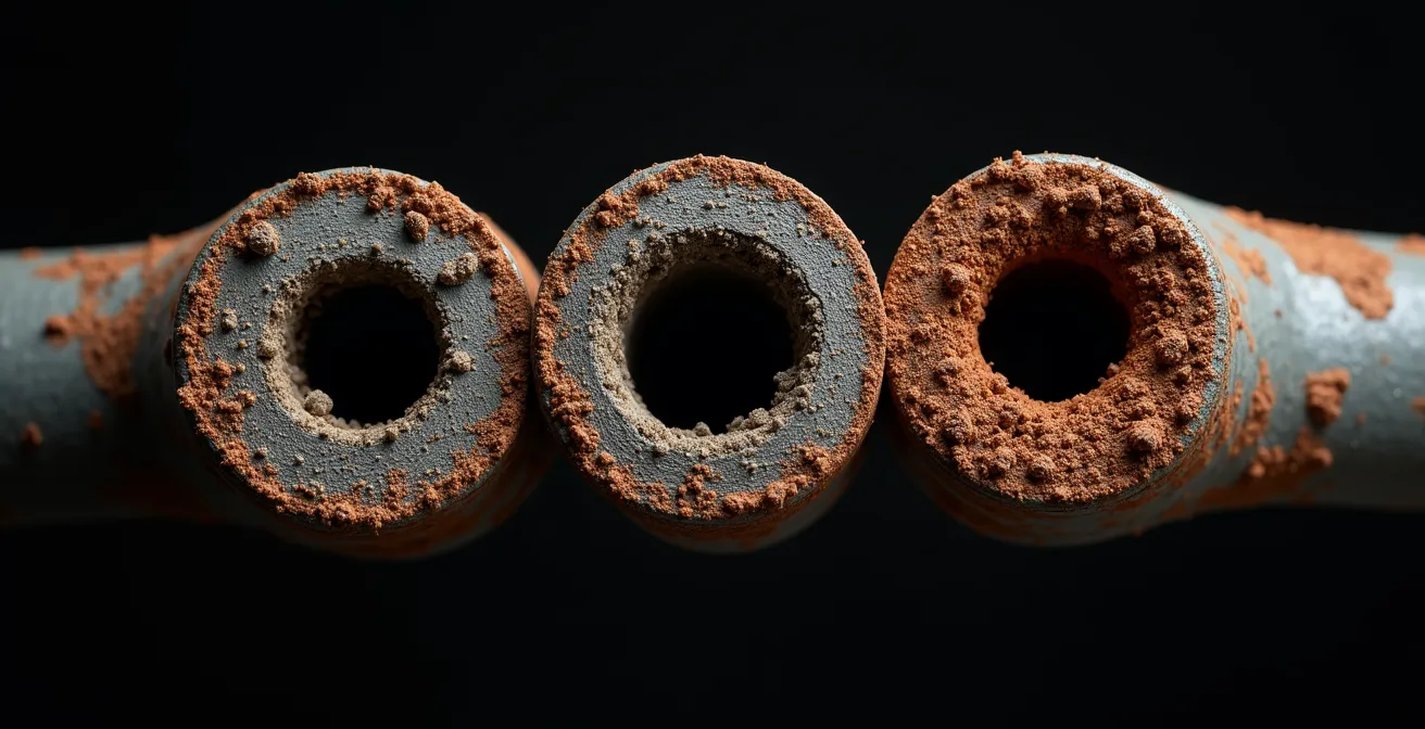 Série temporelle montrant l'évolution d'une micro-fissure en infiltration majeure