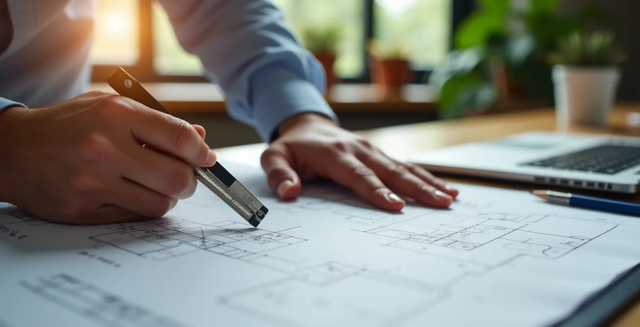 Axe Humain & Émotionnel : Mains d'expert analysant des documents sur bureau en bois