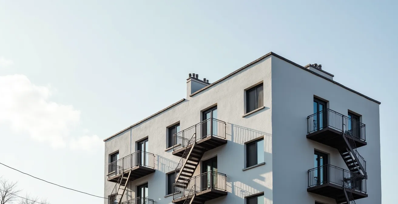Vue architecturale d'un triplex montréalais montrant les zones de circulation d'air